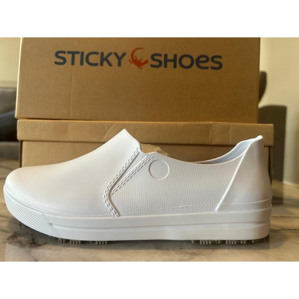 Nursing Shoes for Women, Chefs, Kitchen, Nurses, Waterproof Black 7.5W white